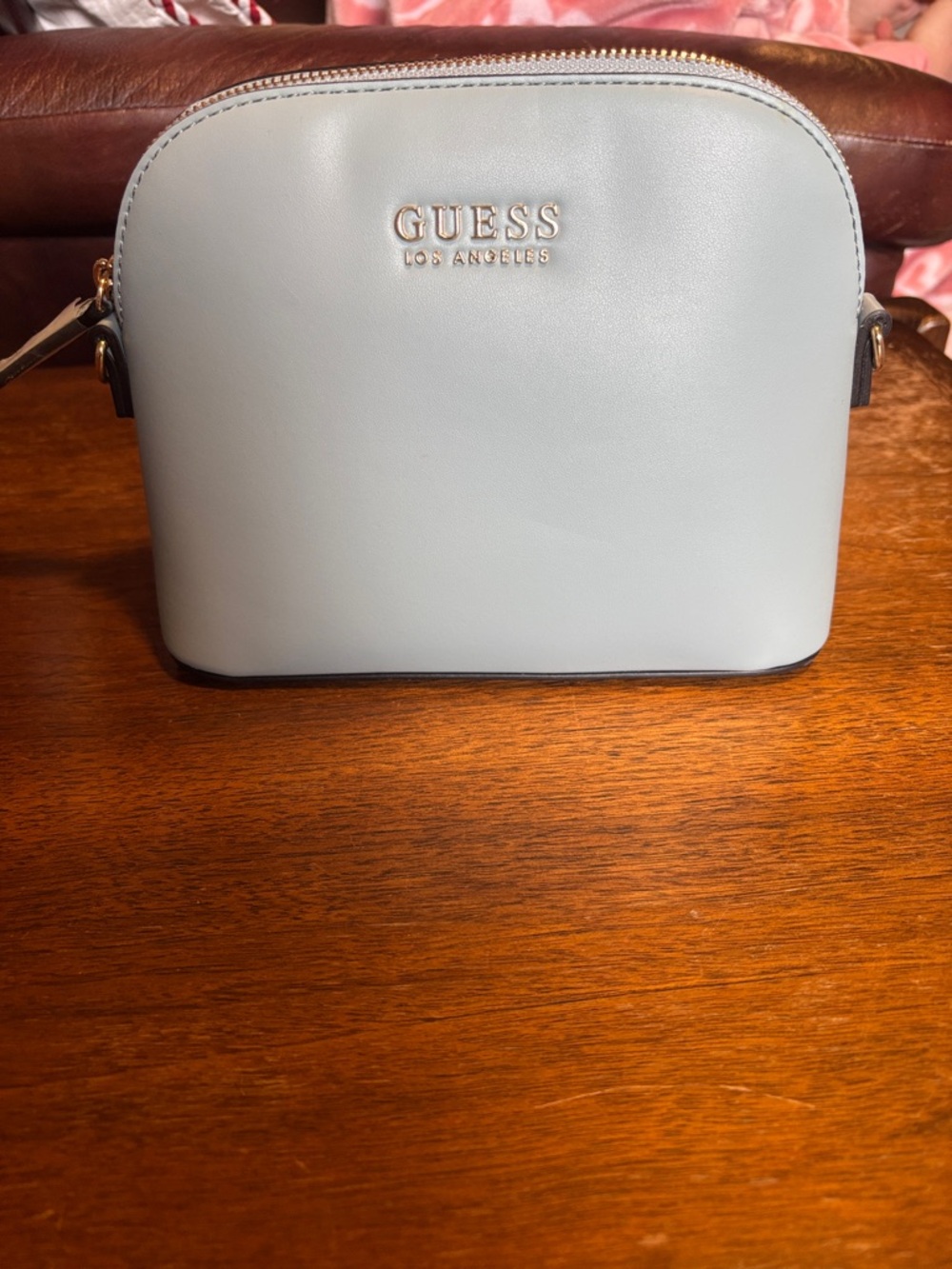 GUESS Light Blue Dome Crossbody with Silver  Logo